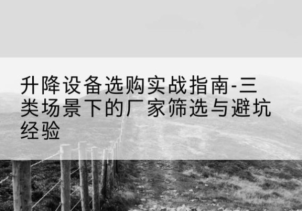 武功移动式升降机厂家推荐-升降设备选购实战指南-三类场景下的厂家筛选与避坑经验