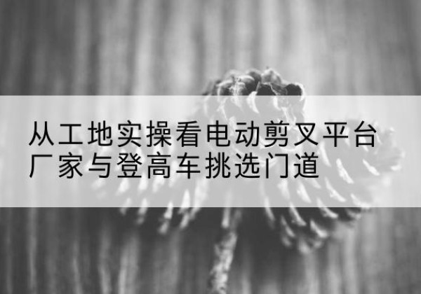 武功电动剪叉升降平台厂家-从工地实操看电动剪叉平台厂家与登高车挑选门道